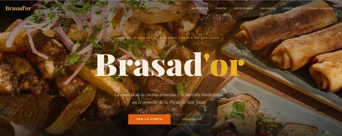 Ejemplo de web para restaurante: Brasad'or