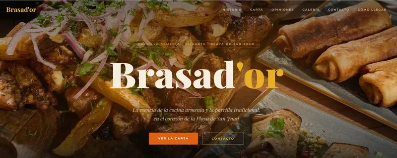 Web del restaurante Brasad'or diseñada por Daniel Cortés